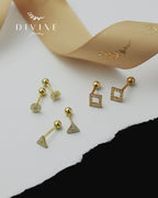 Silver Piercing Earrings 015