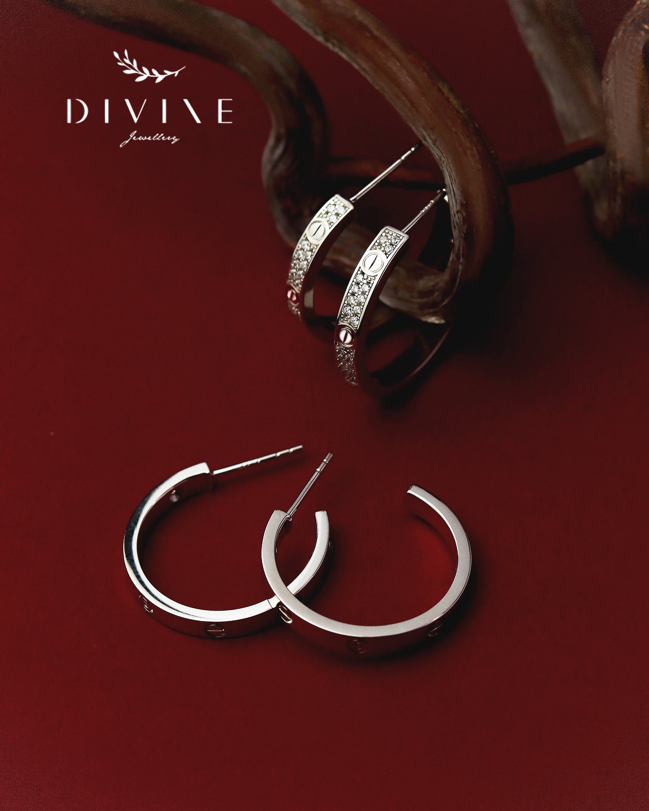 Silver earrings 406